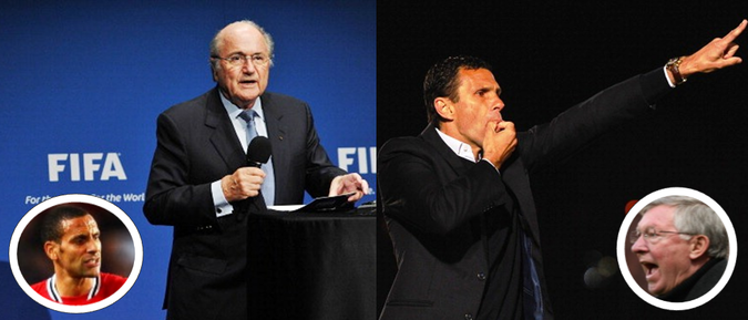 Manchester United footballer Rio Ferdinand hits-out at FIFA President Joseph Blatter over racism comments | Manchester United manager Sir Alex Ferguson angered by Brighton & Hove Albion manager Gus Poyet after Patrice Evra criticism